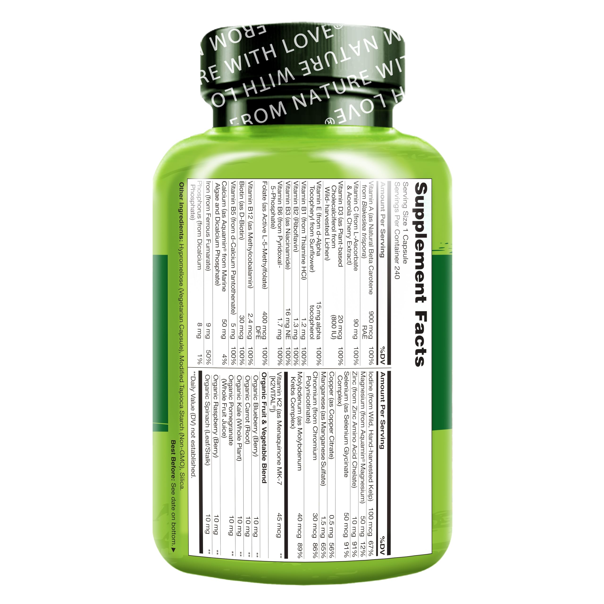 NATURELO mezcla de frutas y verduras orgánicas destacando aporte antioxidante