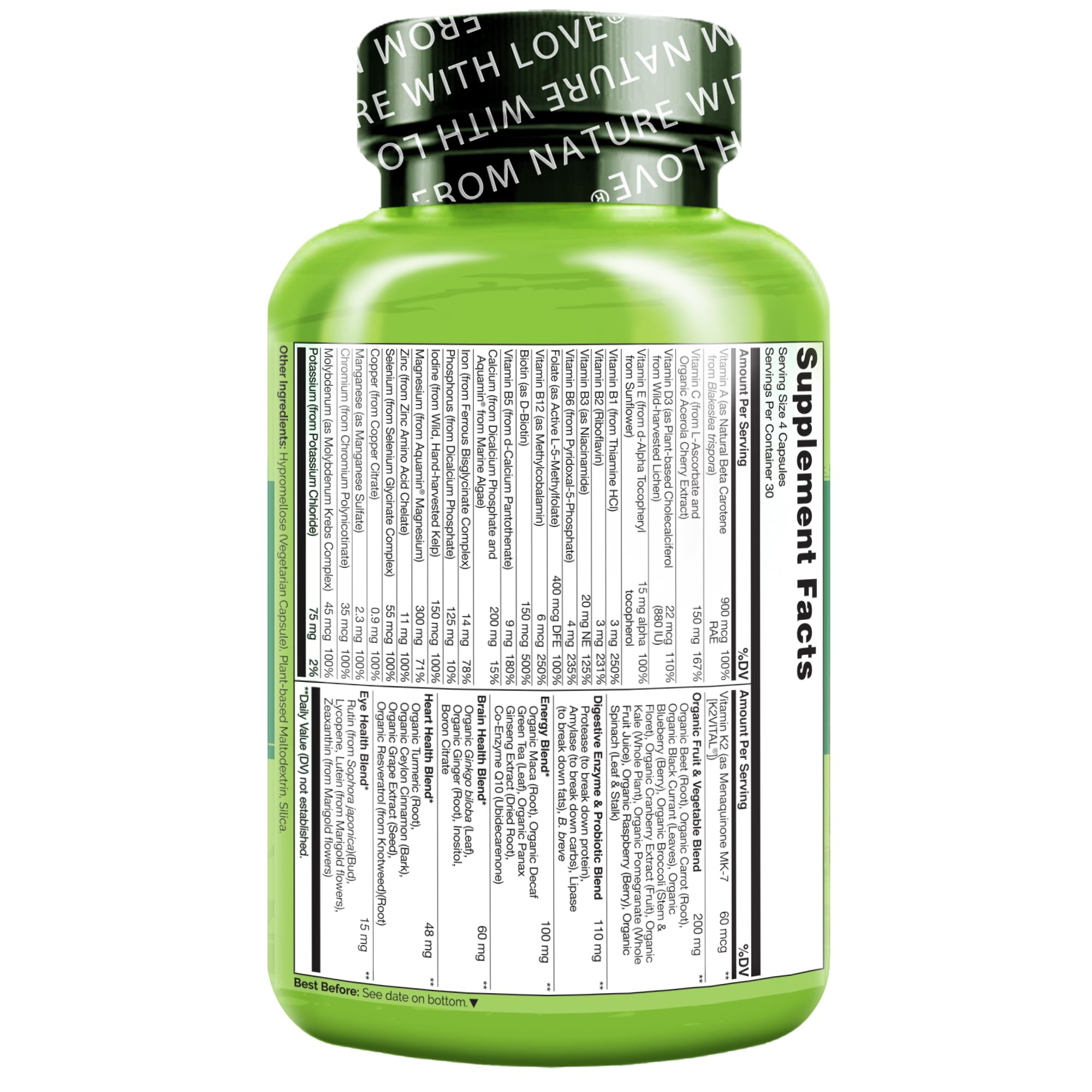 NATURELO frutas y verduras orgánicas que resaltan la formulación