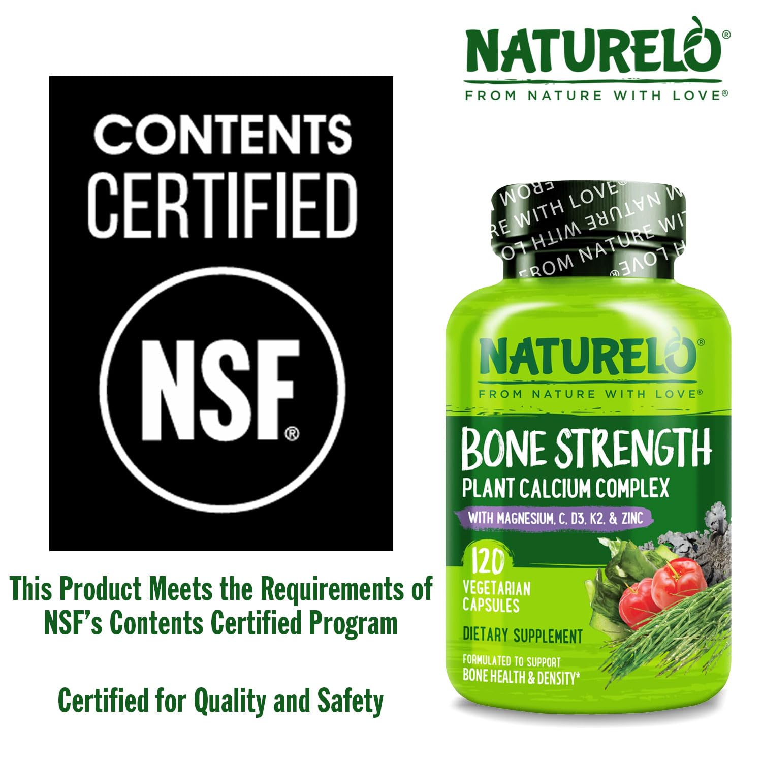 NATURELO etiqueta con listado de ingredientes limpio y sin alérgenos