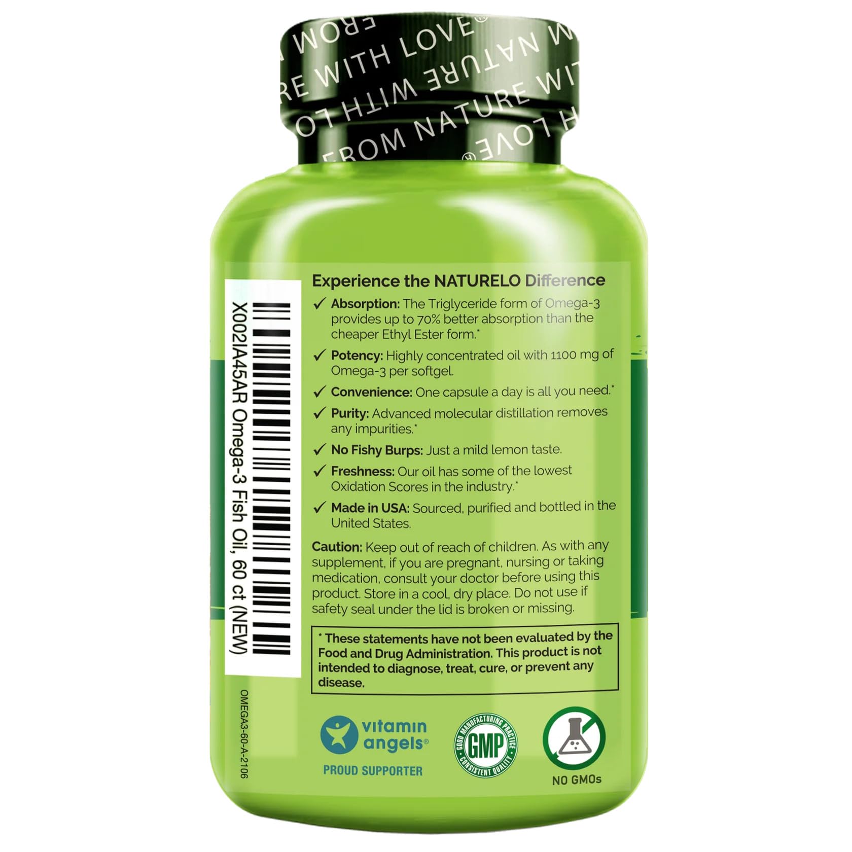 NATURELO softgel en mano para comparar tamaño y conveniencia diaria
