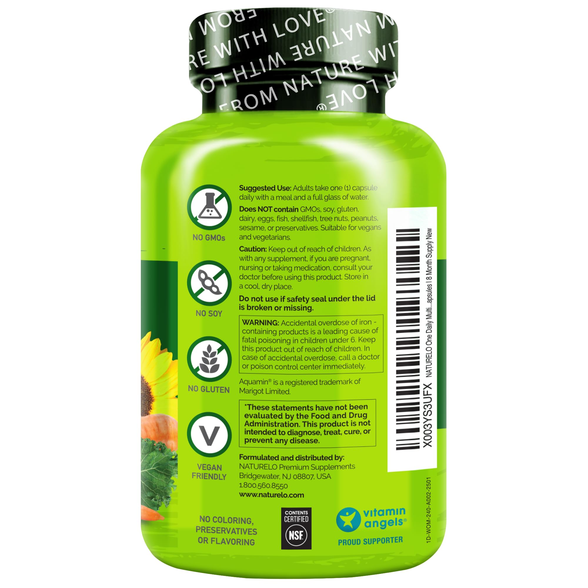 NATURELO sello GMP y certificaciones para indicar calidad y fabricación segura