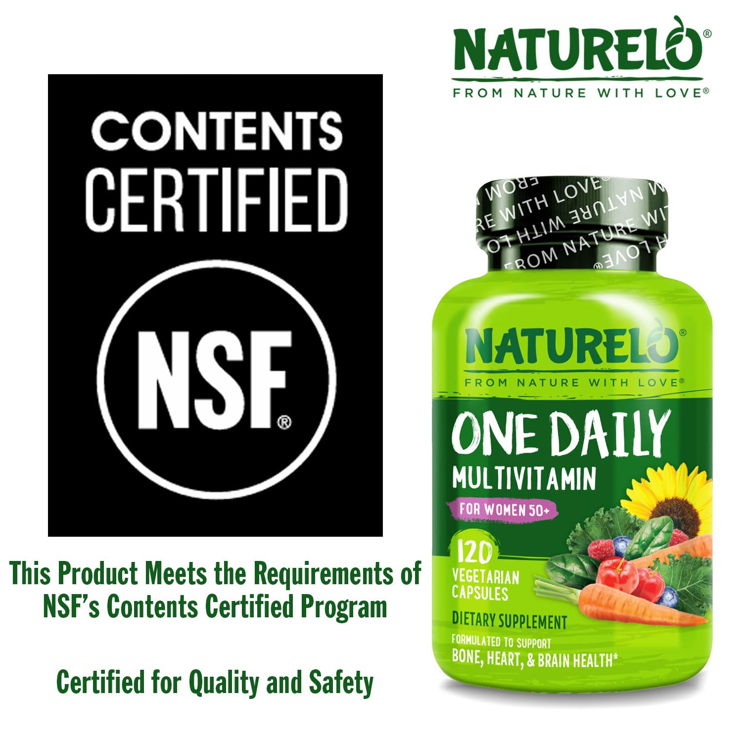 NATURELO cápsula en mano para apreciar tamaño y facilidad de ingesta