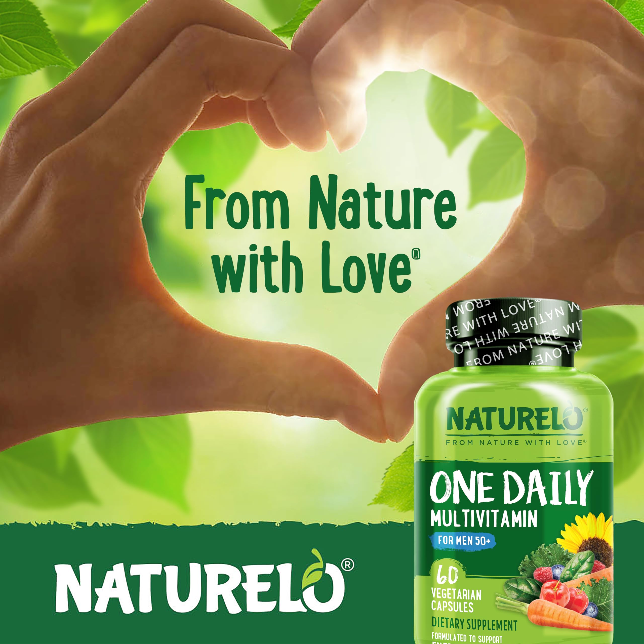 NATURELO frasco junto a desayuno saludable para uso diario y conveniencia