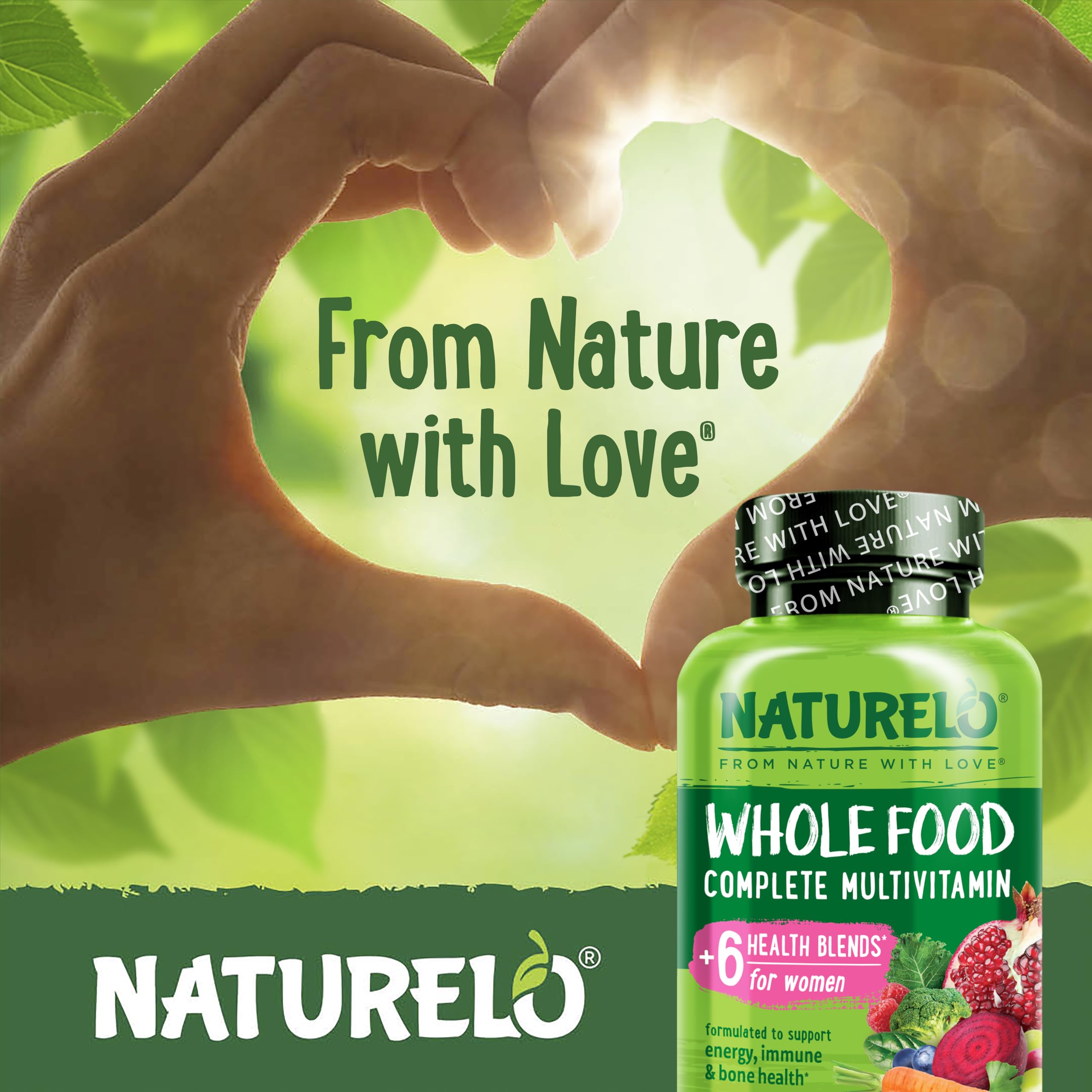 NATURELO botella junto a frutas para contextualizar uso diario