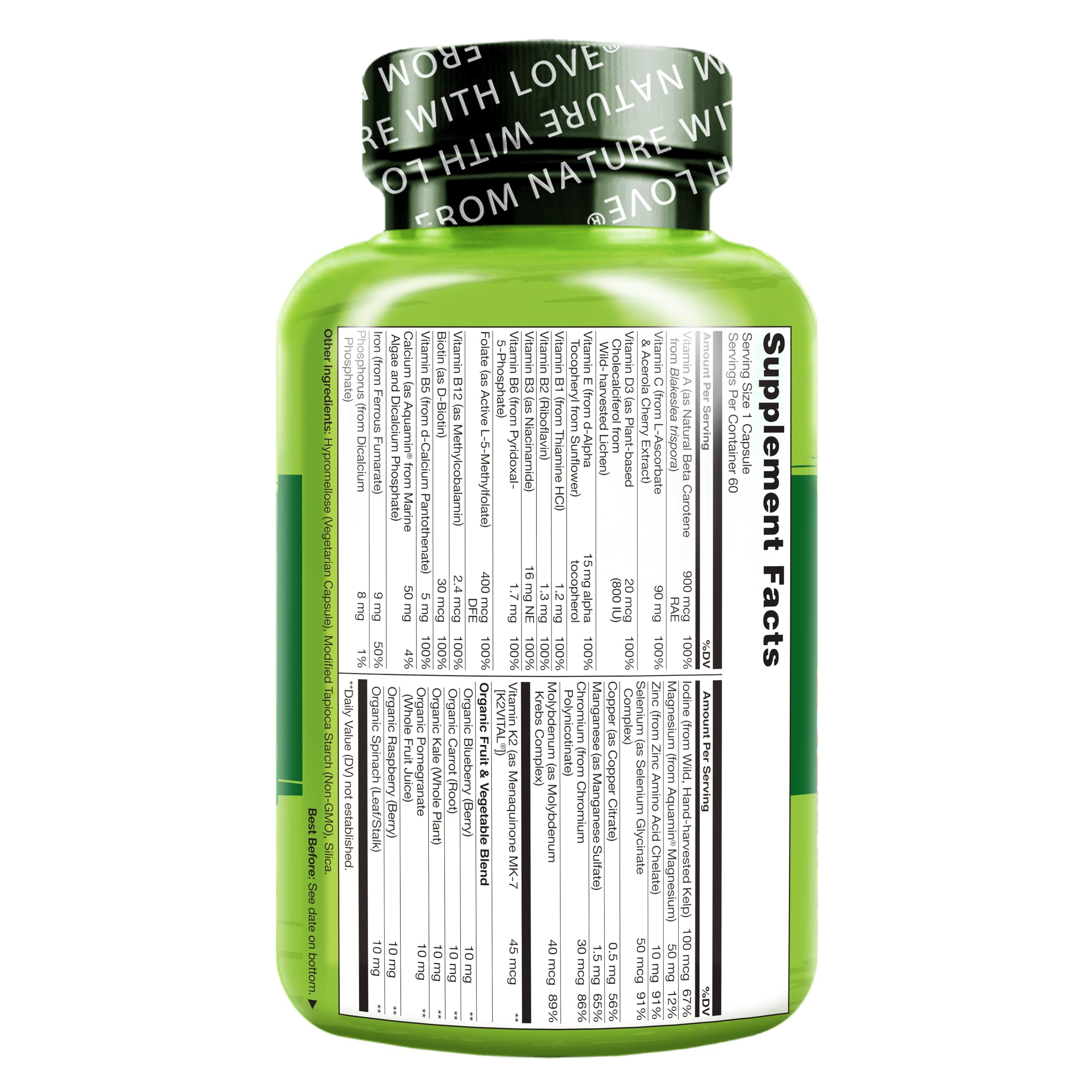 NATURELO multivitamínico junto a vaso de agua en rutina matutina