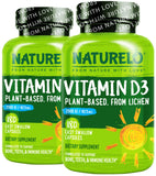 NATURELO envase frontal de vitamina D3 mostrando dosis y beneficios