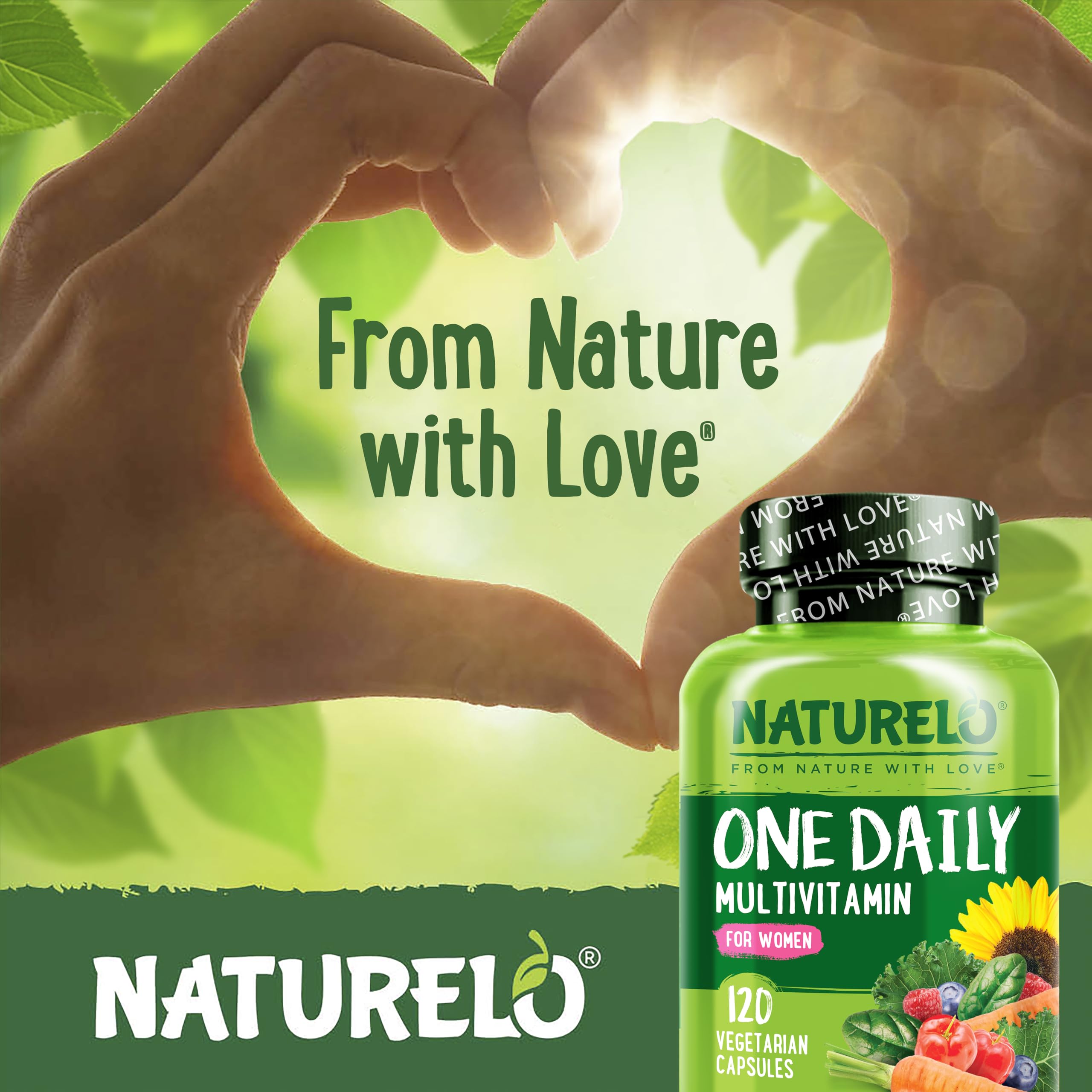 NATURELO etiqueta con lista de vitaminas activas y formas biodisponibles