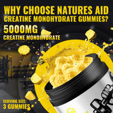 Natures Aid gominolas junto a una moneda para escala, tamaño por porción claro