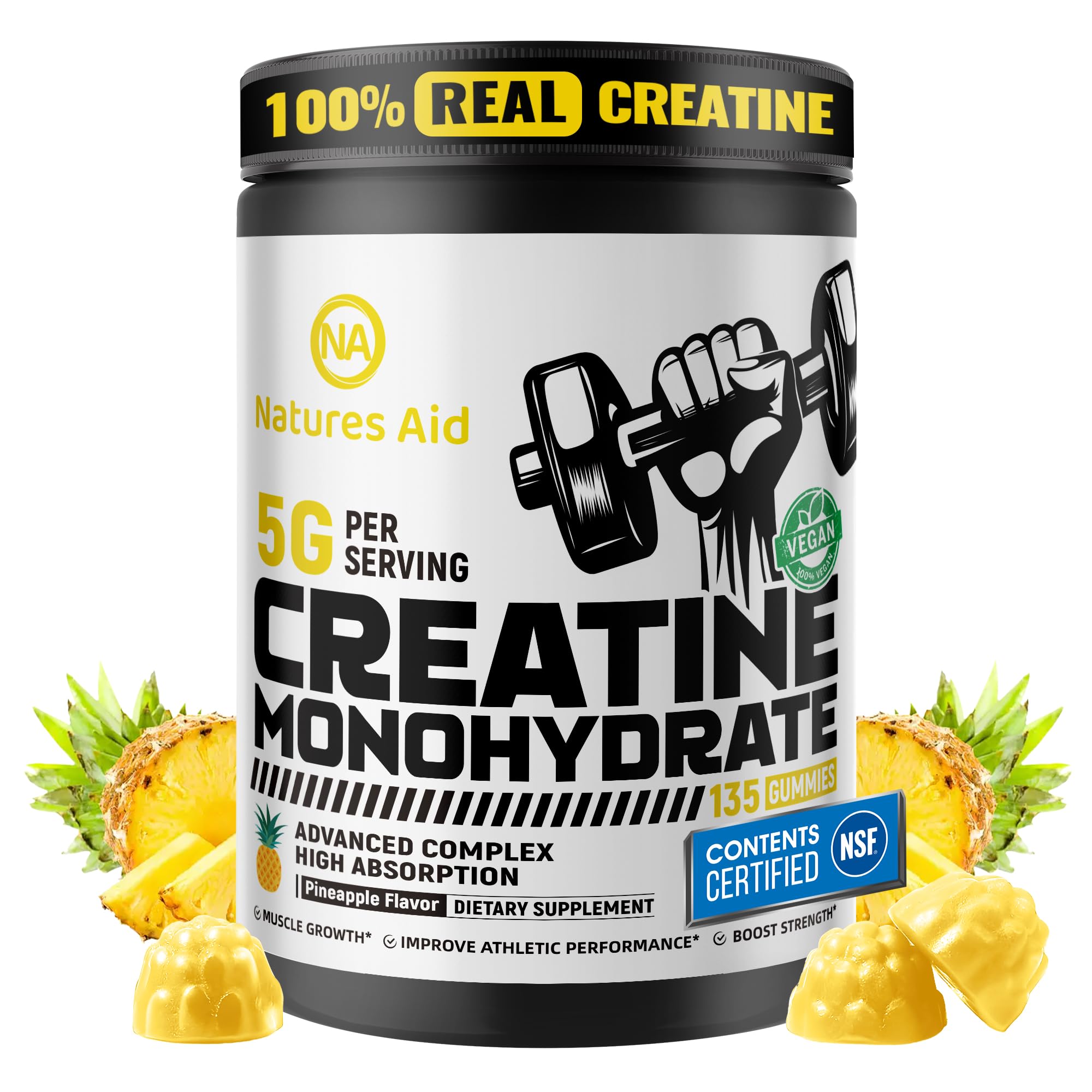 Natures Aid envase frontal mostrando gominolas y beneficio conveniencia