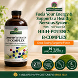 Nature's Answer etiqueta en detalle con información de vitaminas y confianza de marca