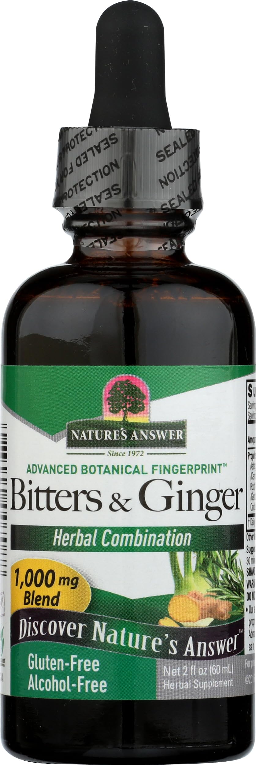 Nature's Answer botella frontal mostrando etiqueta clara y beneficios