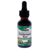 Nature's Answer frasco frontal de Goldenseal Root sin alcohol, muestra presentación y beneficios