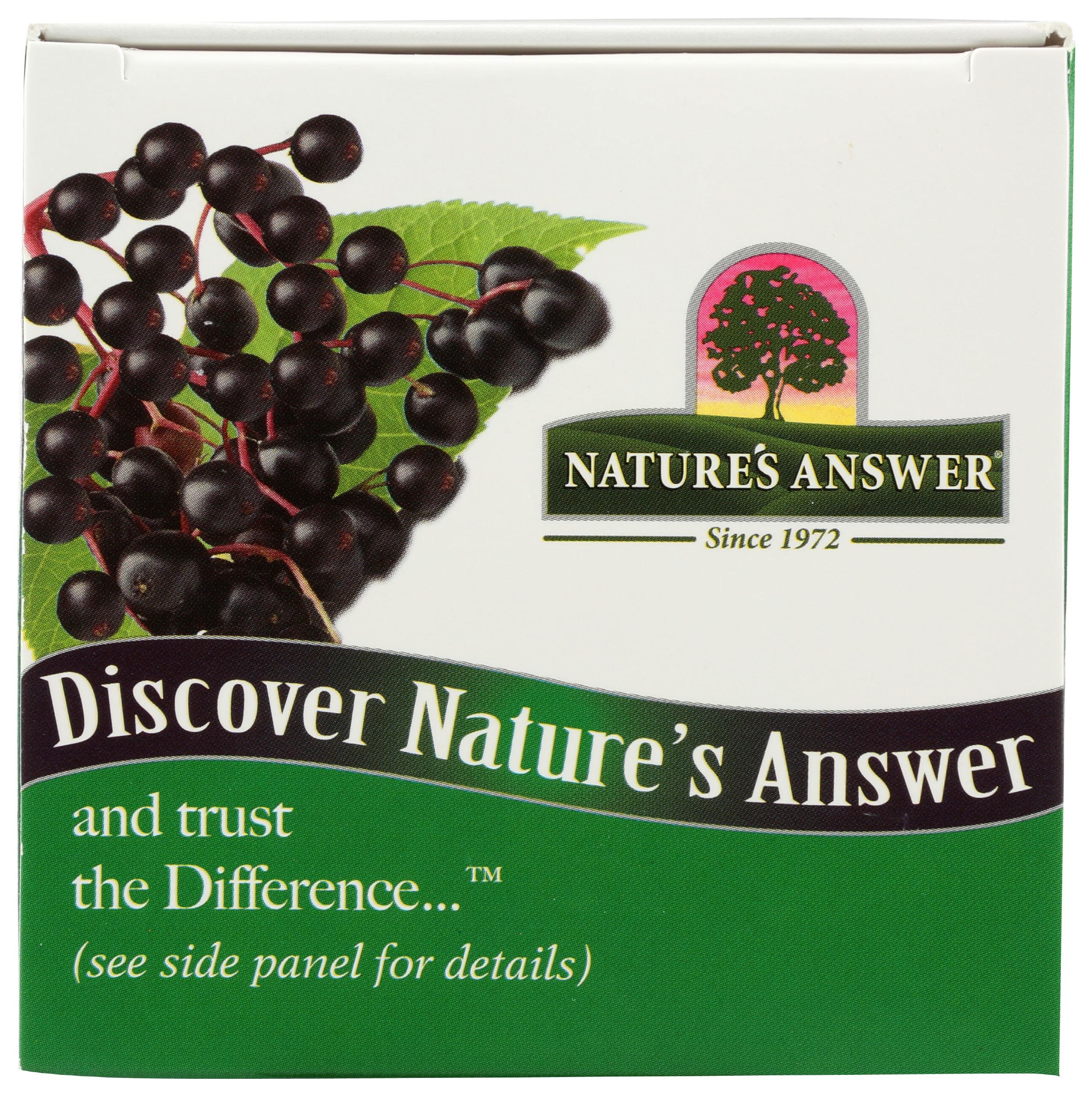 Nature's Answer bayas de saúco naturales que ilustran el origen