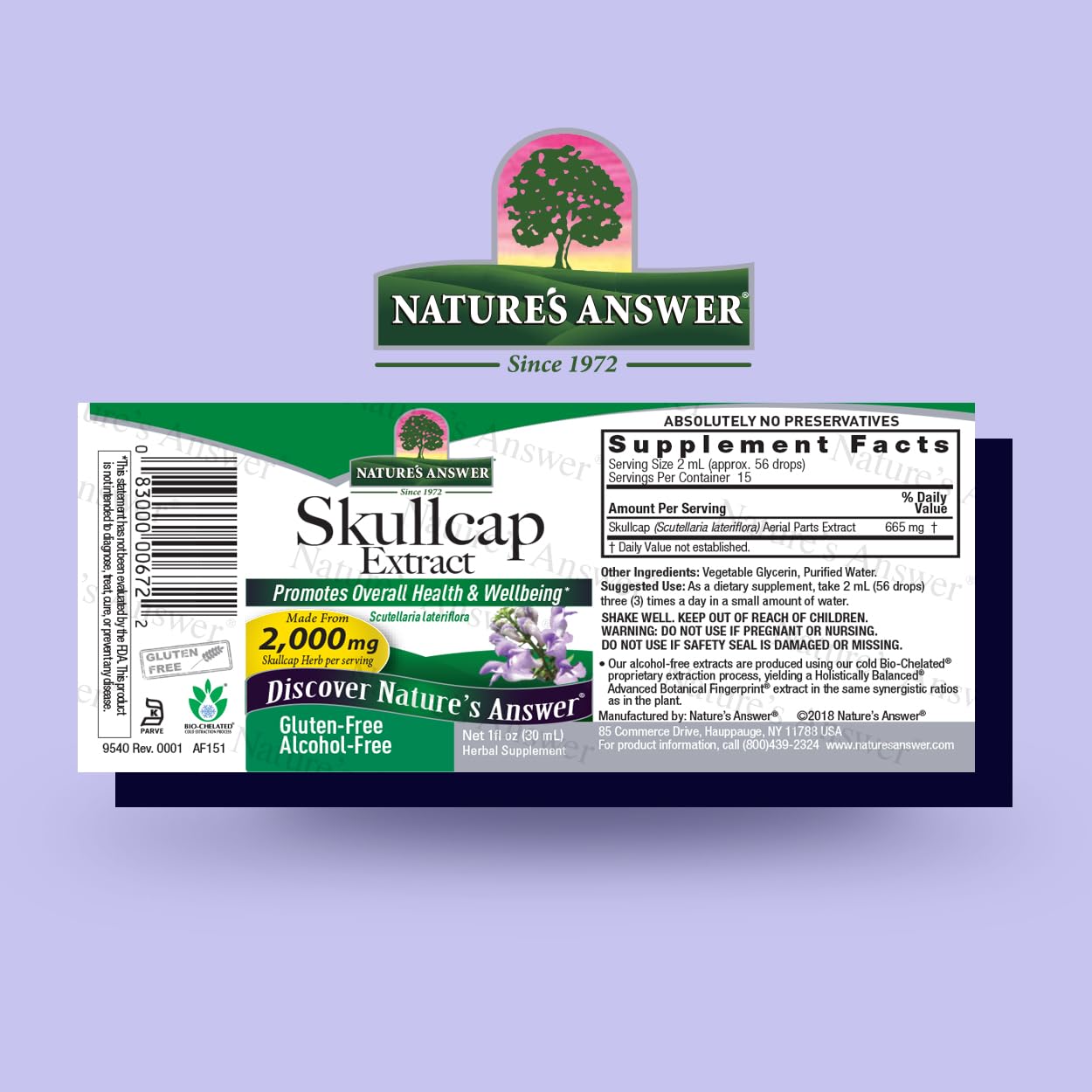 Nature's Answer detalle del gotero para dosificación precisa con beneficio práctico