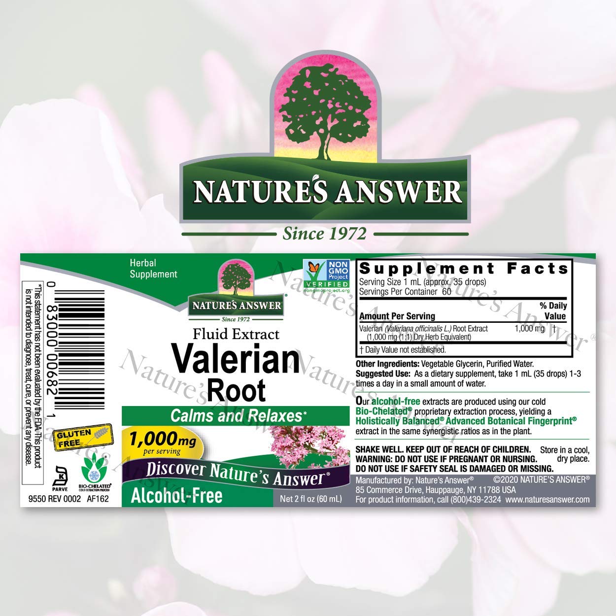 Nature's Answer gotero y textura del extracto sin alcohol para dosificar fácil