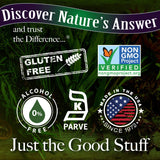 Nature's Answer comparación de tamaño 60 ml para ver escala y portabilidad