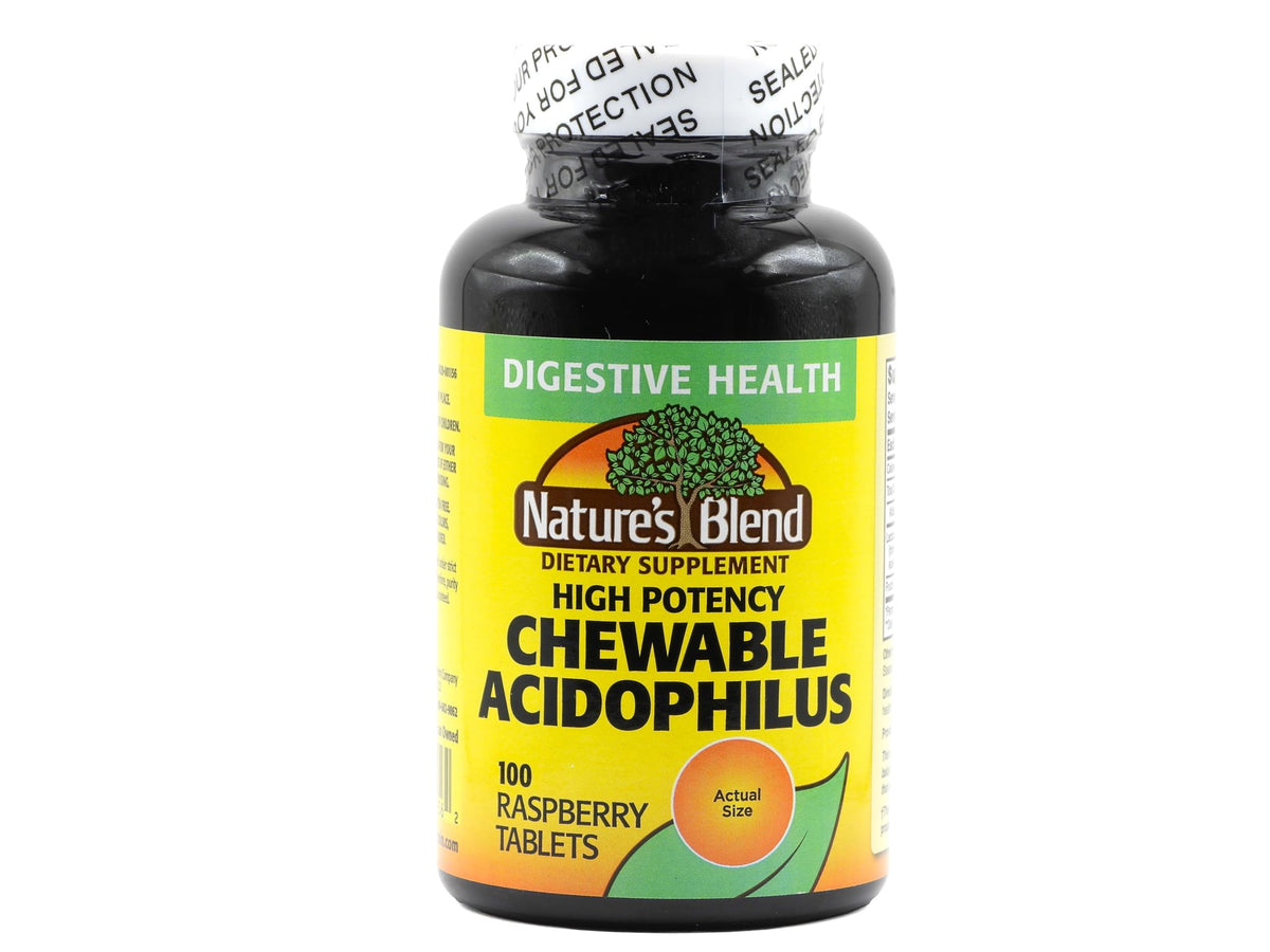 Nature's Blend bote frontal mostrando etiqueta y beneficio digestivo
