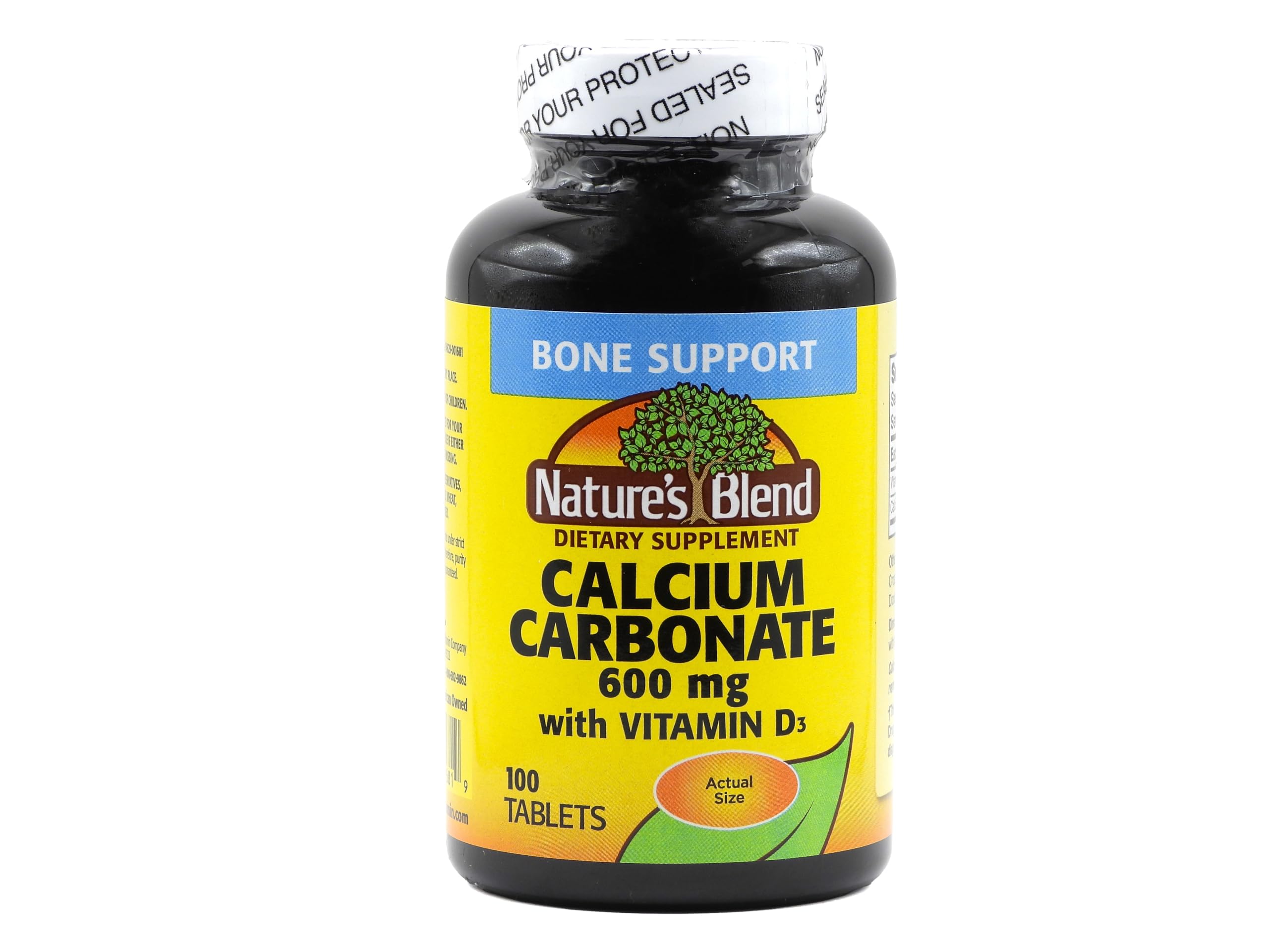 Nature's Blend frasco de 100 tabletas mostrando etiqueta clara y beneficios