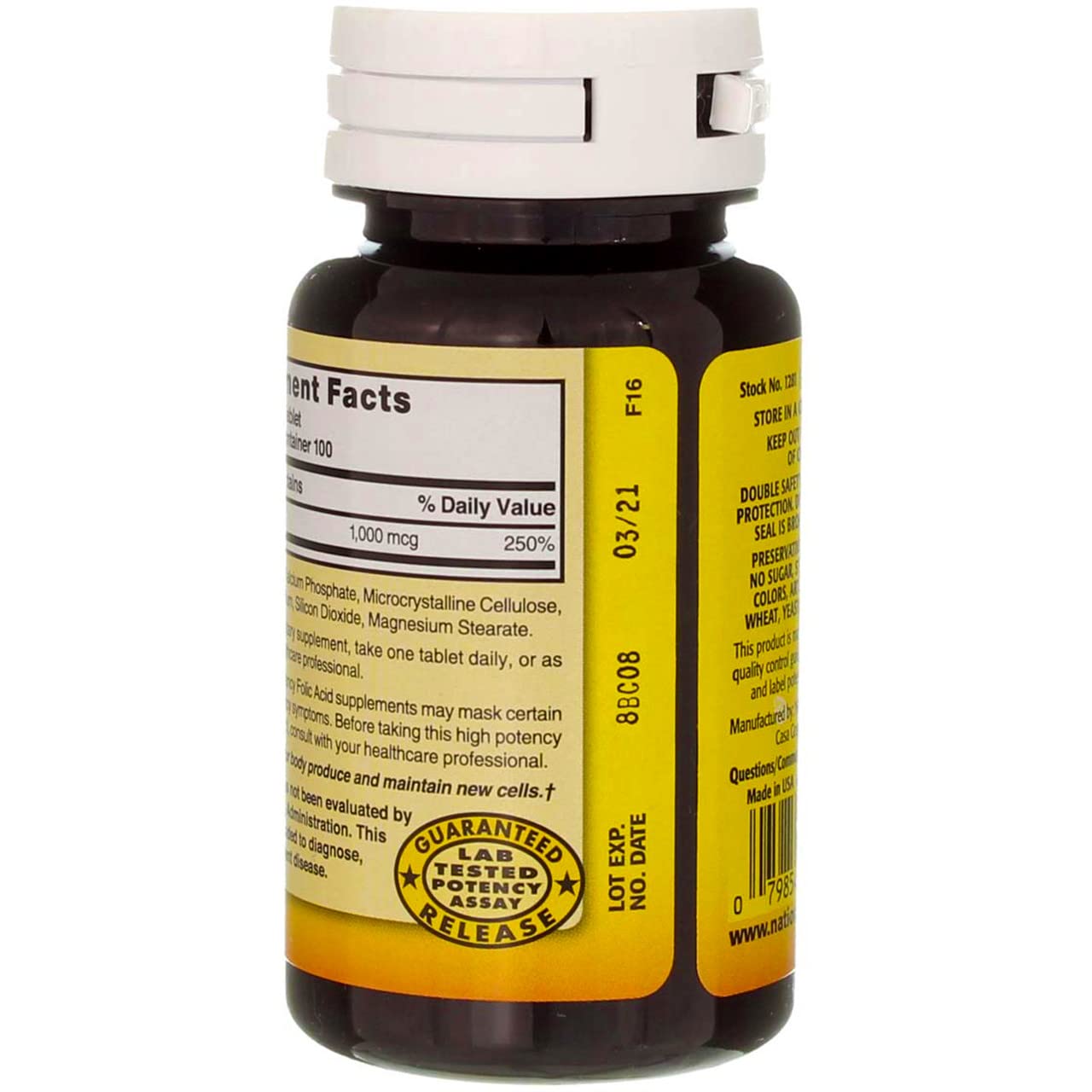 Nature's Blend frasco abierto con tabletas visibles listo para uso