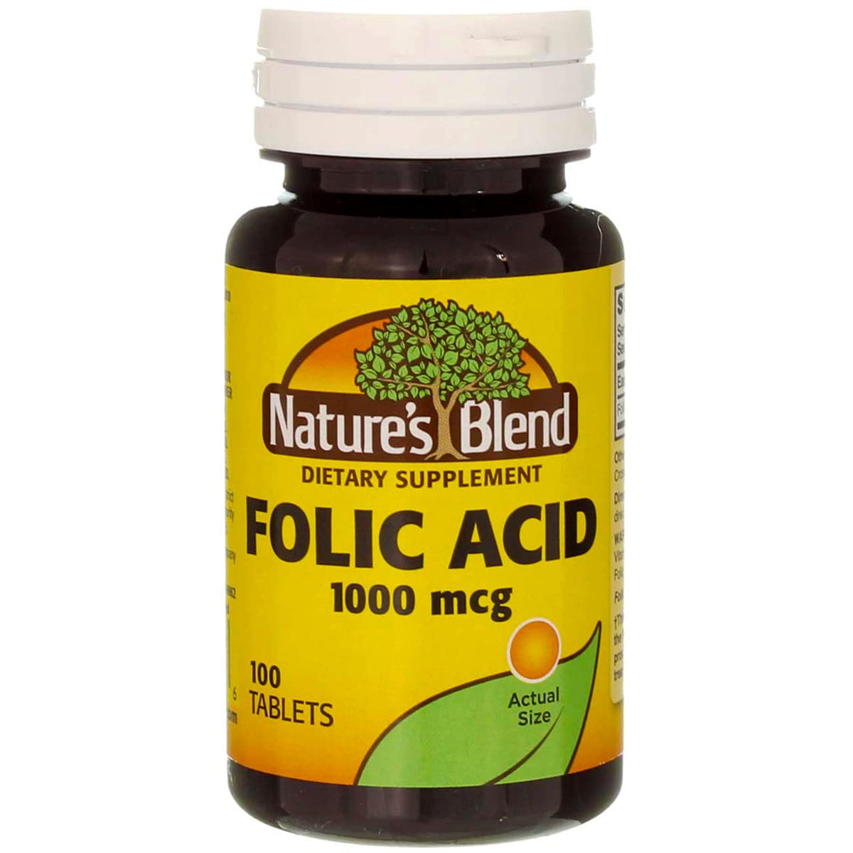 Nature's Blend frasco frontal mostrando etiqueta y cantidad de tabletas