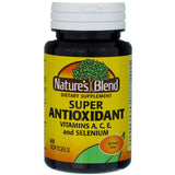 Nature's Blend frasco frontal muestra etiqueta clara y beneficio antioxidante
