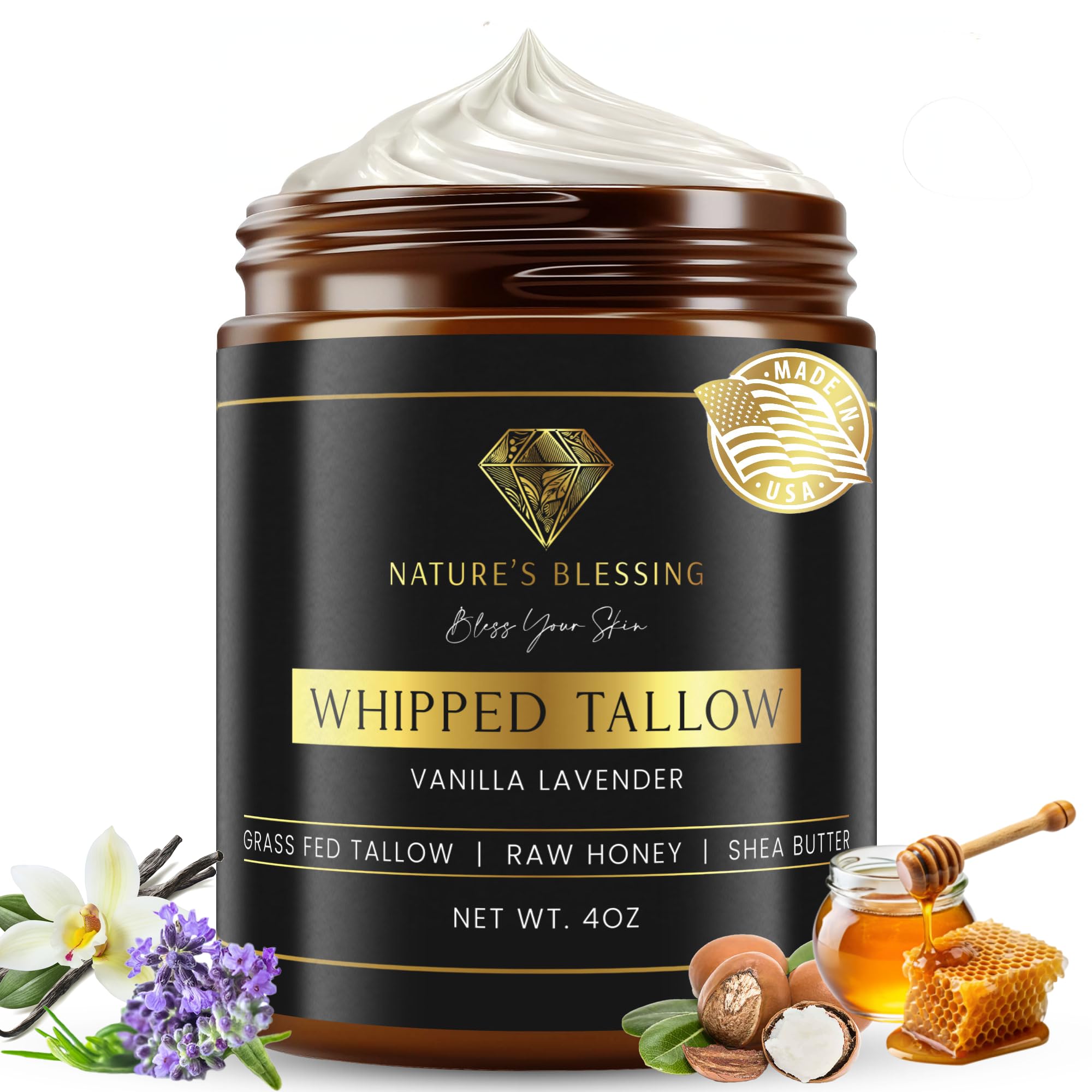 Nature's Blessing frasco frontal mostrando etiqueta y tamaño beneficios hidratación