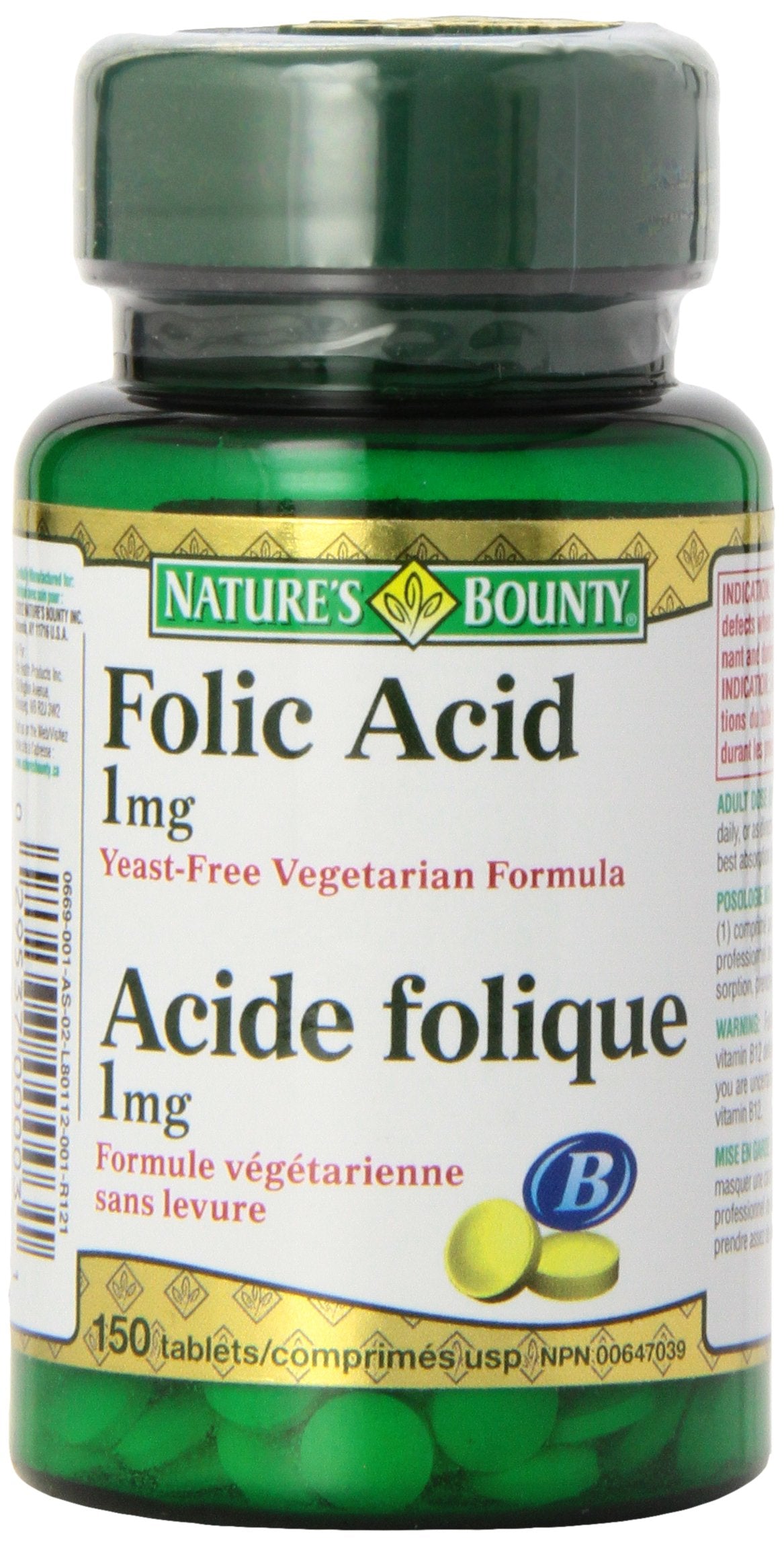 Nature's Bounty envase frontal mostrando 150 comprimidos y ventaja de aporte constante