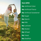 Nature's Bounty etiqueta con información nutricional y declaración libre de mercurio