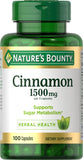 Nature's Bounty frasco frontal mostrando canela en cápsulas y formato práctico