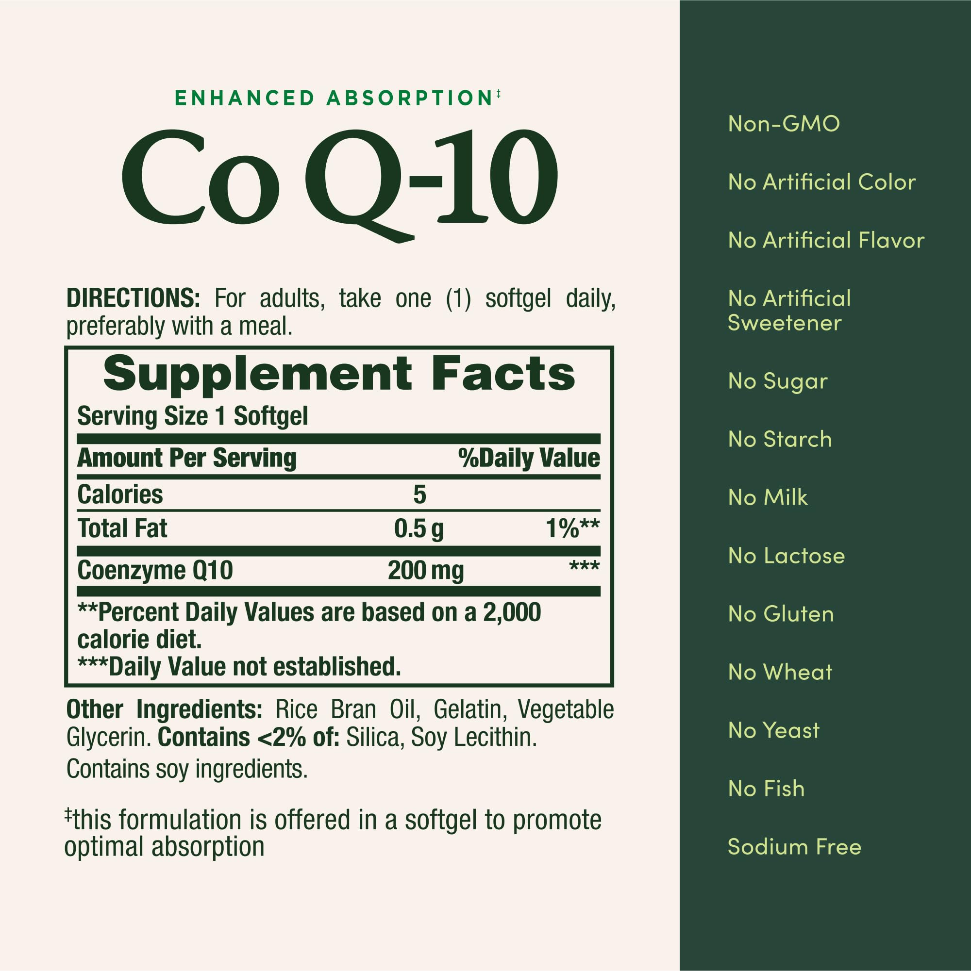 Nature's Bounty etiqueta con Q-Sorb enfocada en ingrediente estudiado