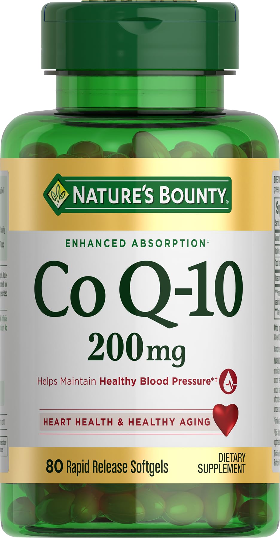 Nature's Bounty frasco delantero mostrando 80 softgels y confianza
