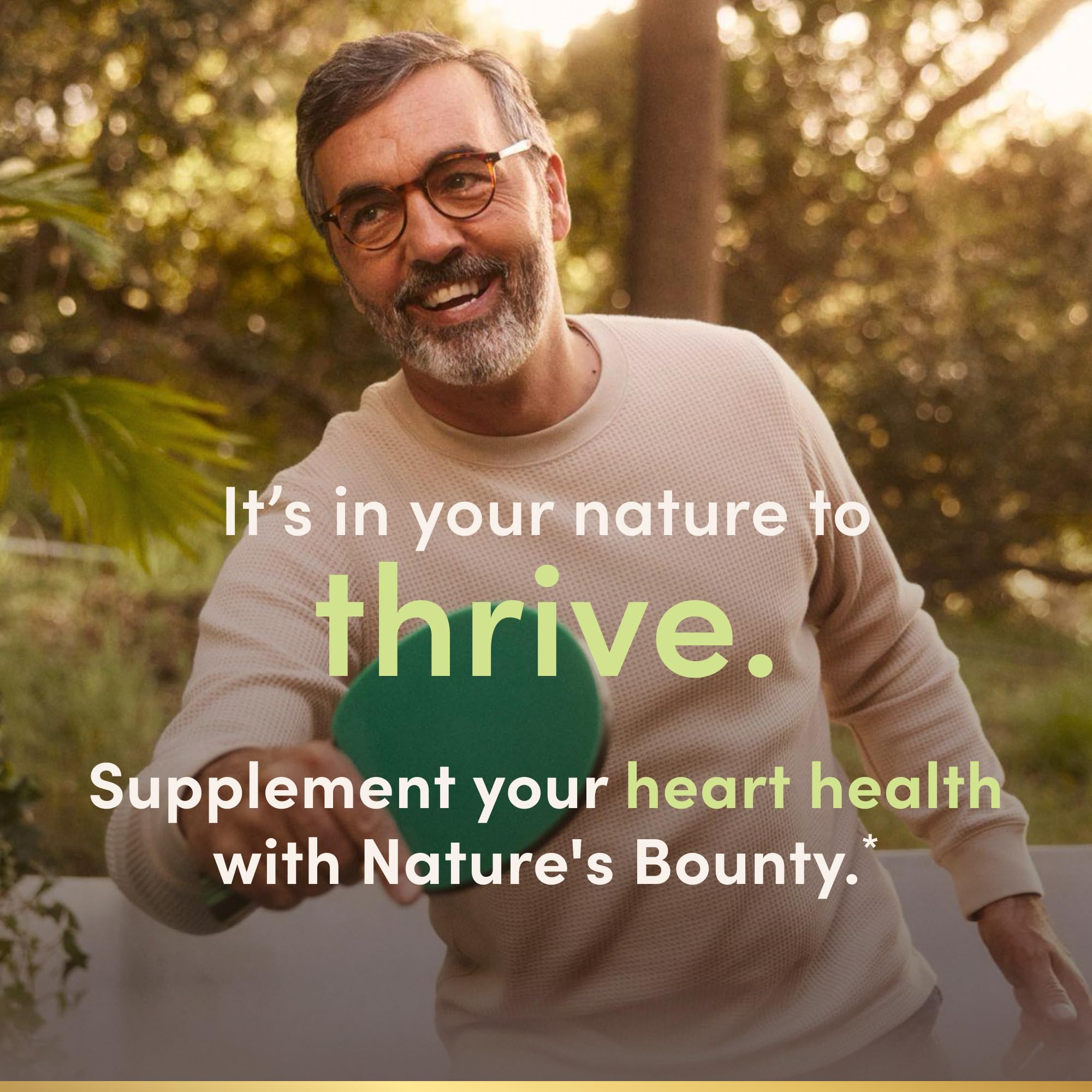 Nature's Bounty cápsulas sobre mesa de desayuno para uso diario sencillo