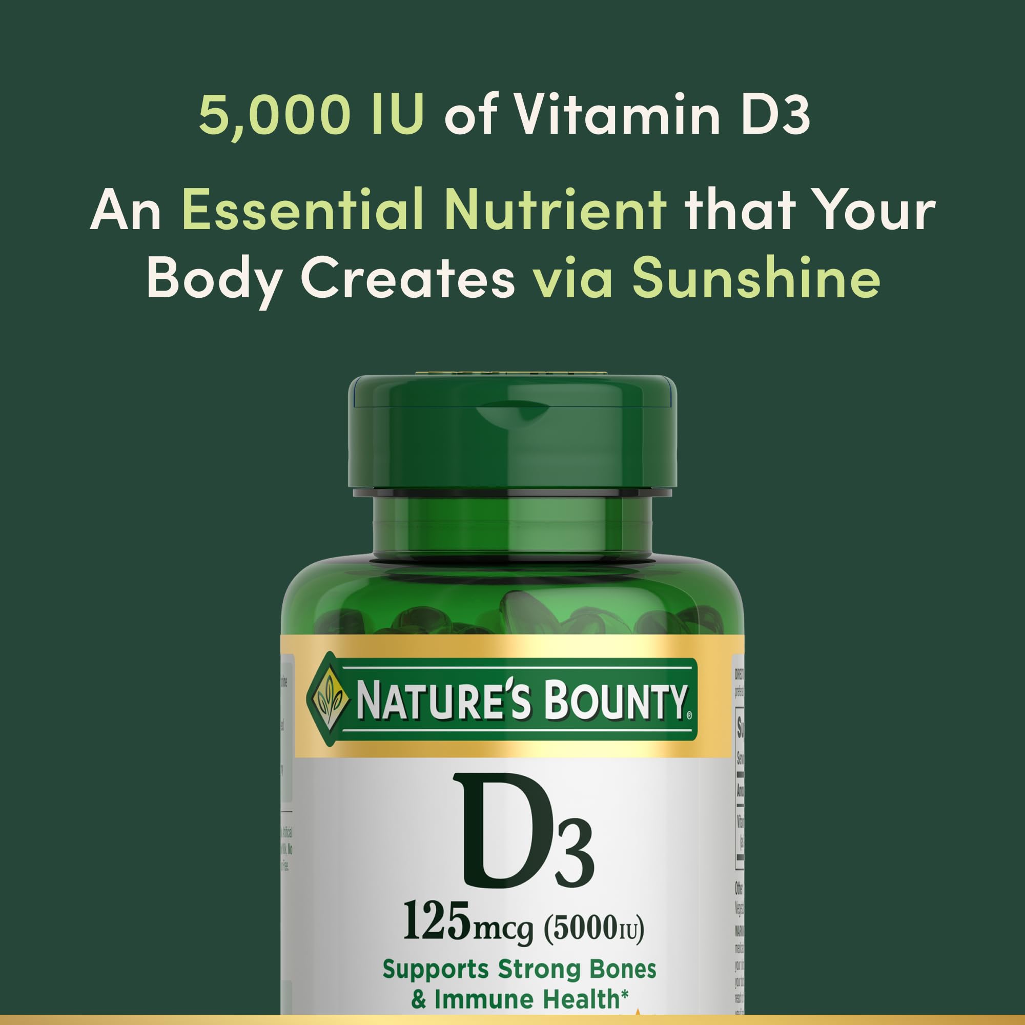 Nature's Bounty envase abierto con 240 cápsulas para suministro prolongado