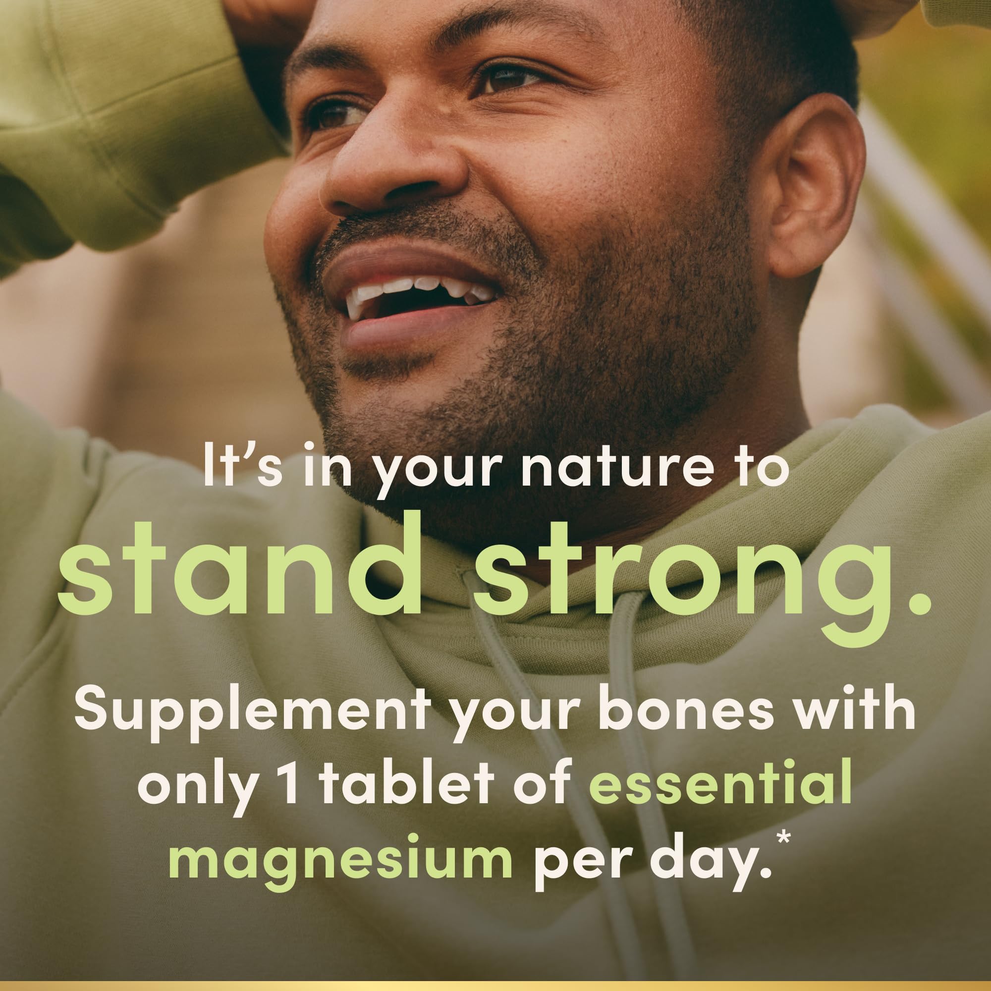 Nature's Bounty etiqueta del frasco con información de magnesio 500 mg
