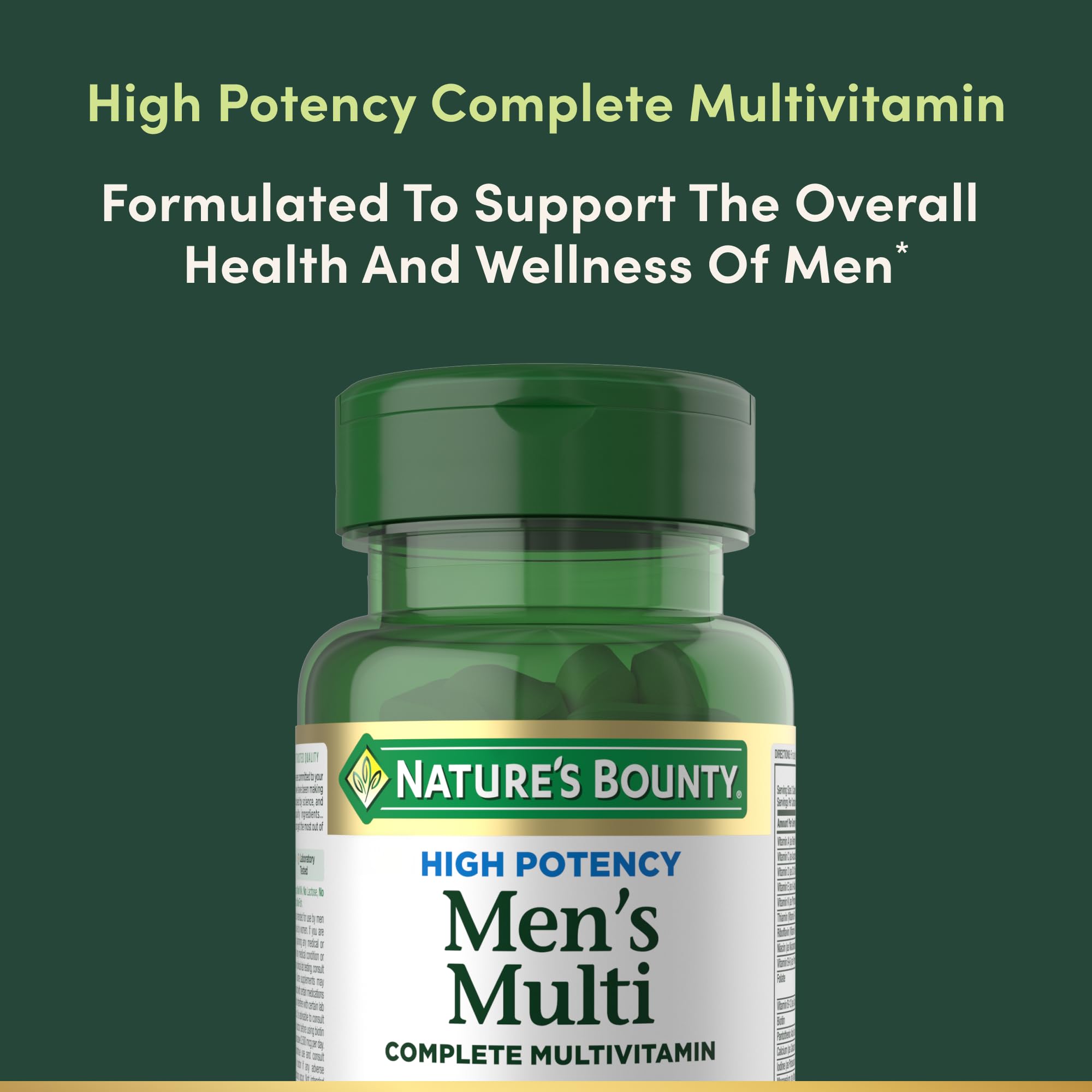 Nature's Bounty etiqueta nutricional con lista de vitaminas y minerales