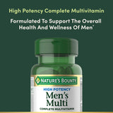 Nature's Bounty etiqueta nutricional con lista de vitaminas y minerales