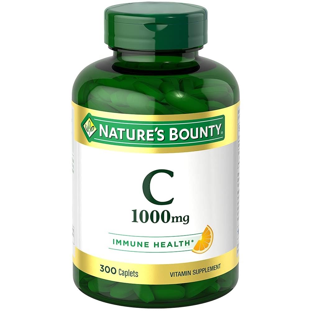 Nature's Bounty frasco frontal mostrando 300 caplets y beneficio de suministro prolongado