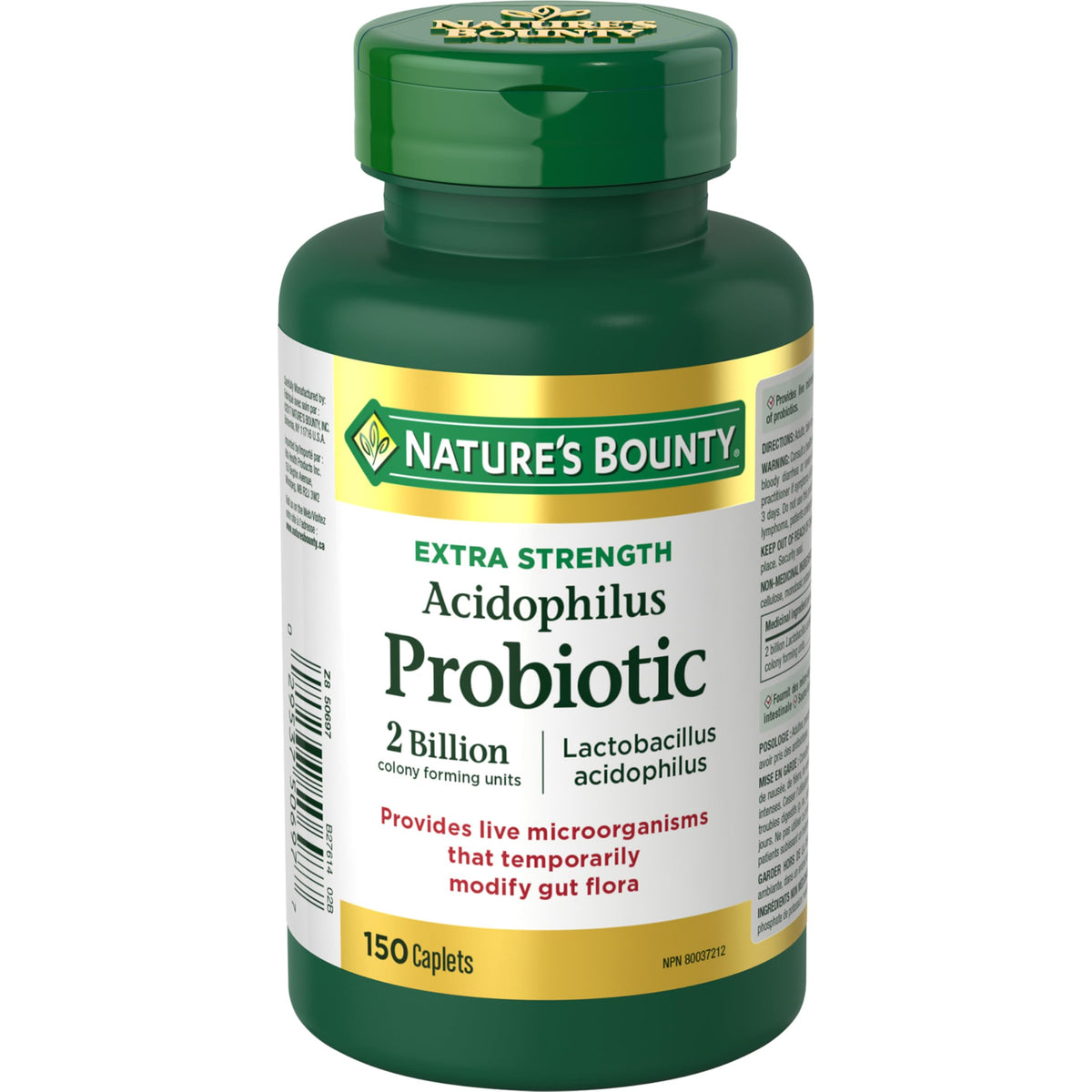 Nature's Bounty frasco frontal mostrando 150 caplets y marca clara