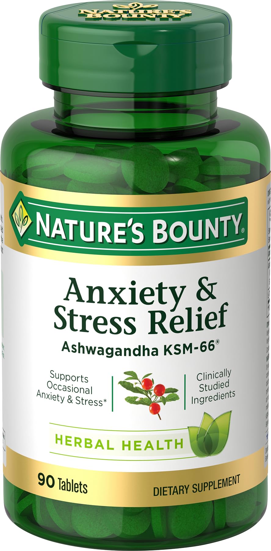 Nature's Bounty frasco frontal mostrando diseño y cantidad de tabletas