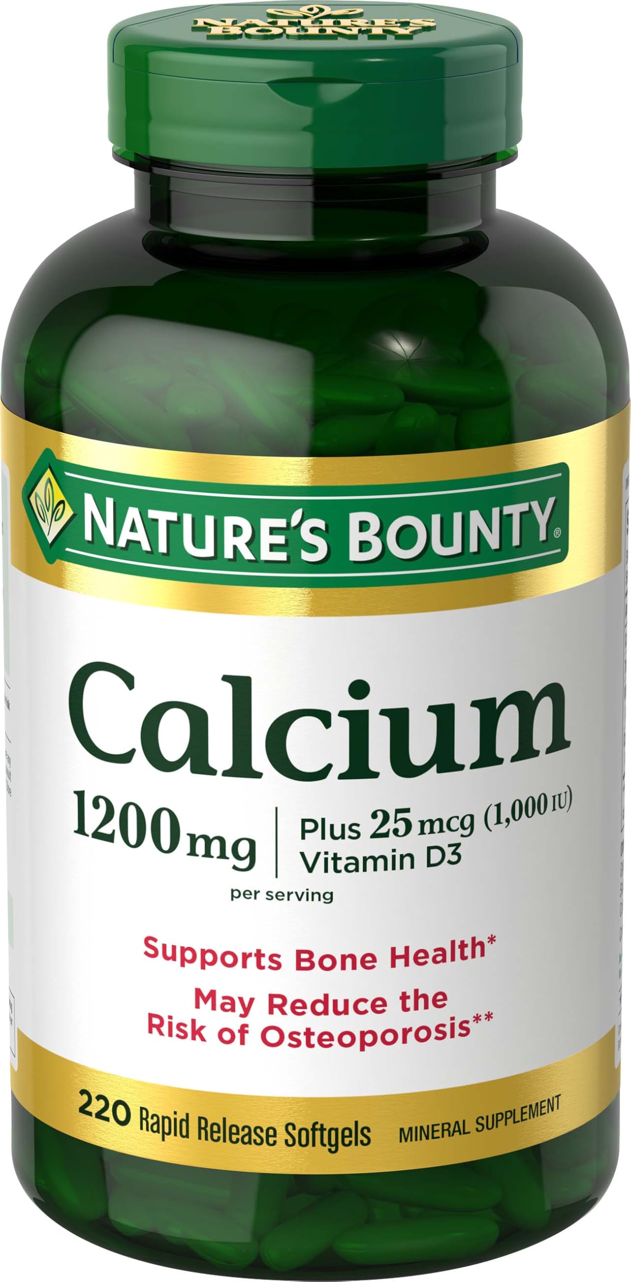 Nature's Bounty vista frontal del envase con información clara y beneficios visibles