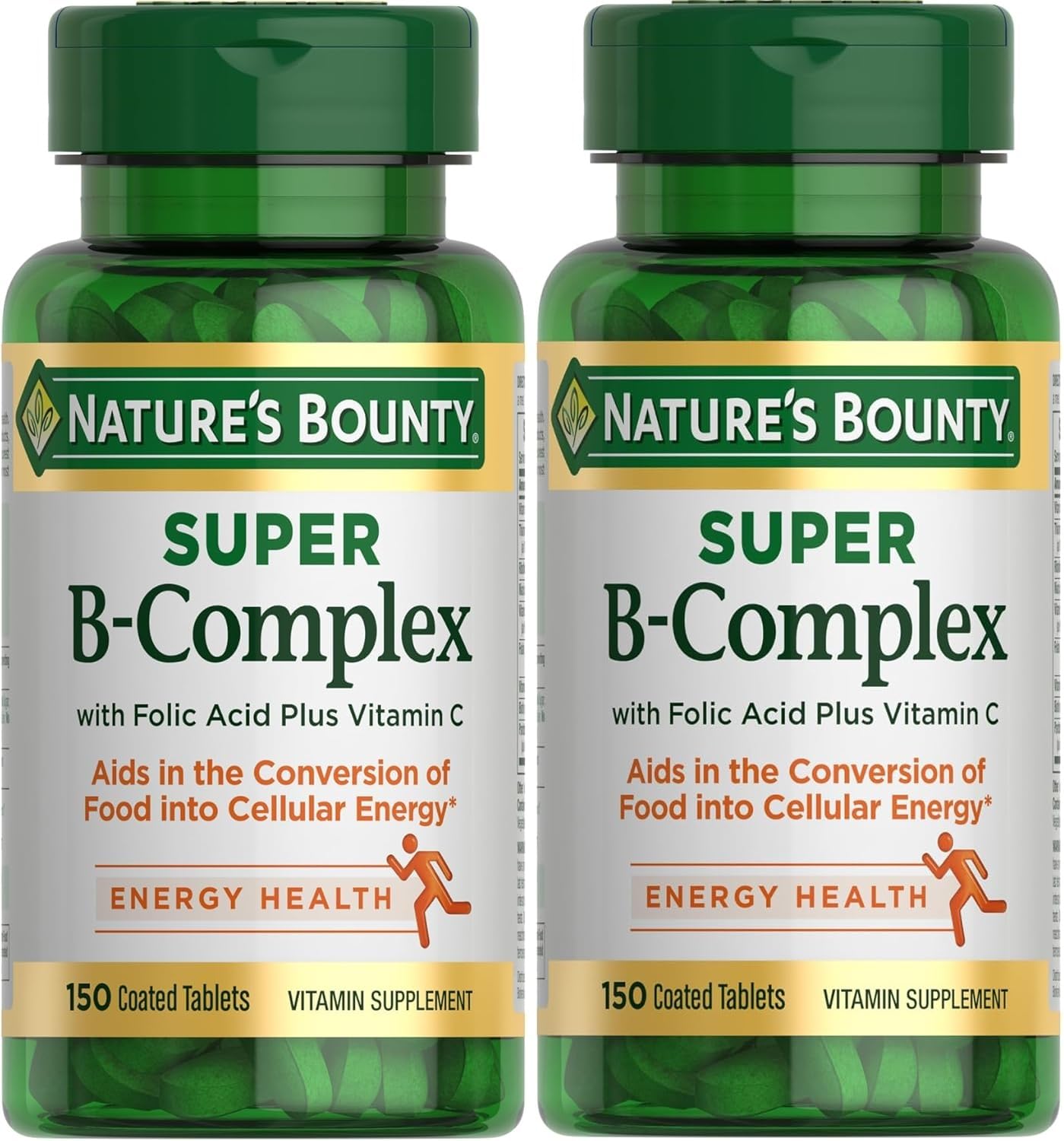 Nature's Bounty frasco frontal mostrando etiqueta y beneficios de energía