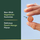 Nature's Bounty gomita cerca que destaca sabor durazno mango agradable