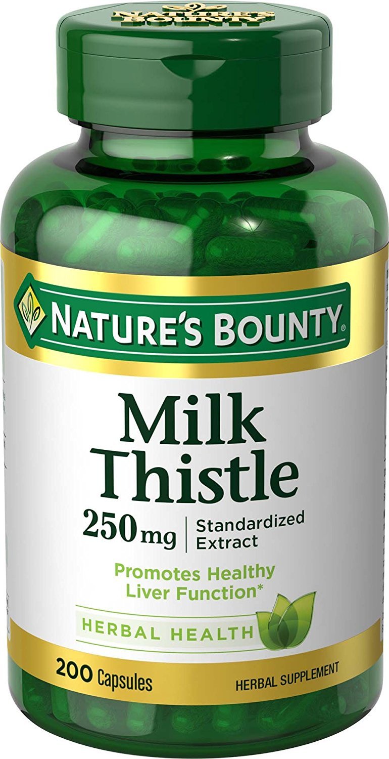 Nature's Bounty envase frontal de Milk Thistle 250 mg, formato 200 cápsulas para abastecimiento prolongado