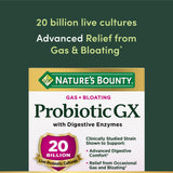 Nature's Bounty etiqueta close-up destacando Lactobacillus plantarum 299v y respaldo clínico