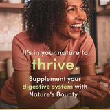 Nature's Bounty polvo y contenido representando mezcla de probióticos y enzimas para digestión