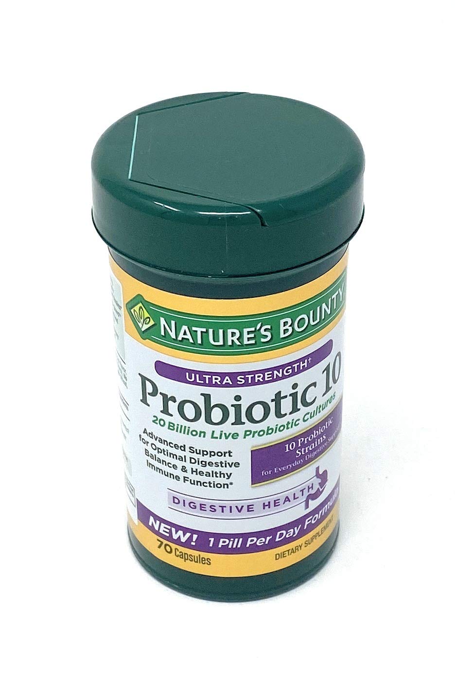 Nature's Bounty envase frontal mostrando 70 cápsulas y beneficio de alta potencia