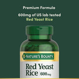 Nature's Bounty polvo de Red Yeast Rice en superficie, pureza visible