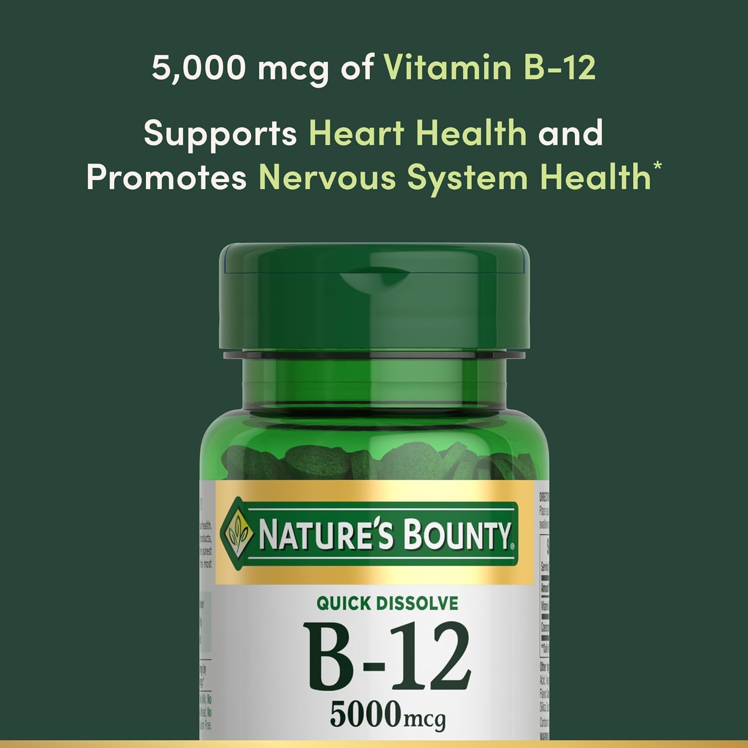 Nature's Bounty primer plano de la tableta que muestra textura y facilidad de disolución