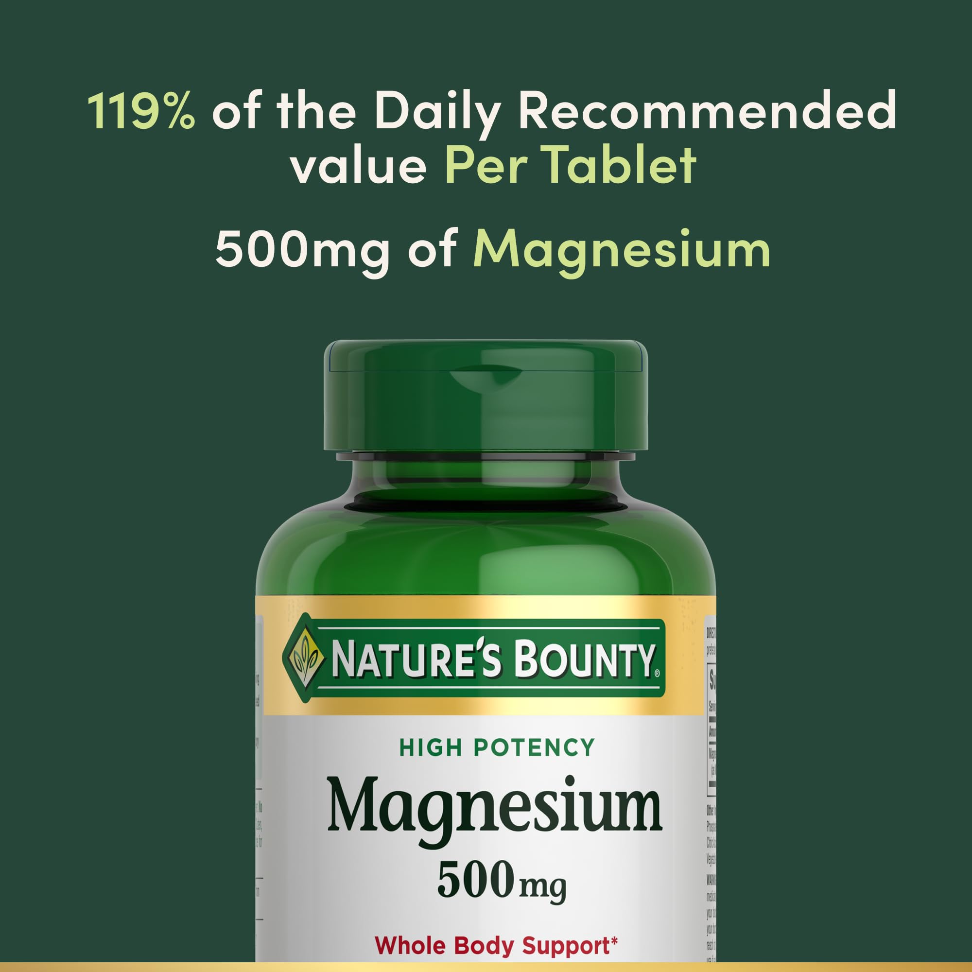 Nature's Bounty tableta en mano para comparar tamaño y dosis práctica