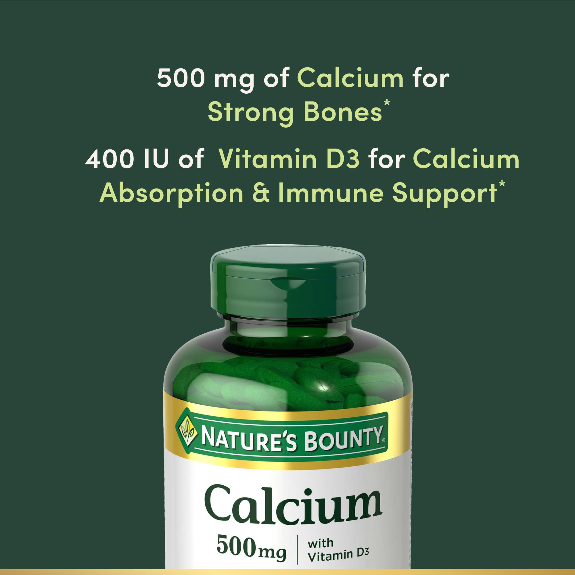 Nature's Bounty tabletas en mano para comparar tamaño y comodidad de uso